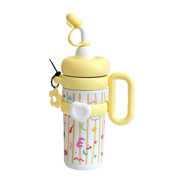 Bubble Yellow Alphabets Stainless Steel Water Tumbler bottle for Kids & Adults , 1000ml