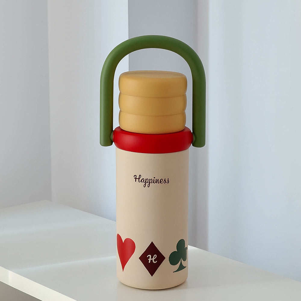 Cream 3Stripes Lid Series,  Stainless Steel Kids Water Bottle , 500ml