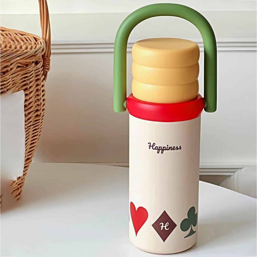 Cream 3Stripes Lid Series,  Stainless Steel Kids Water Bottle , 500ml