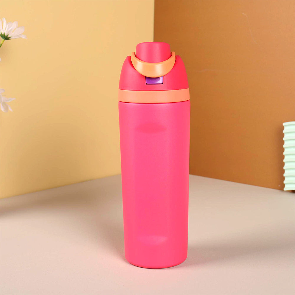 Fuchsia Flip Lid styled  Premium Stainless steel Double Wall Bottle for Office, Gym and School, 750ML