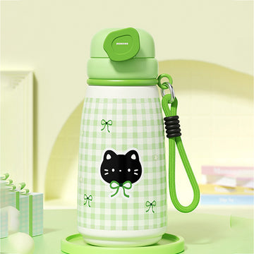 Green Checks , Big Lock  series, Stainless Steel Water Bottle for kids, 720ml