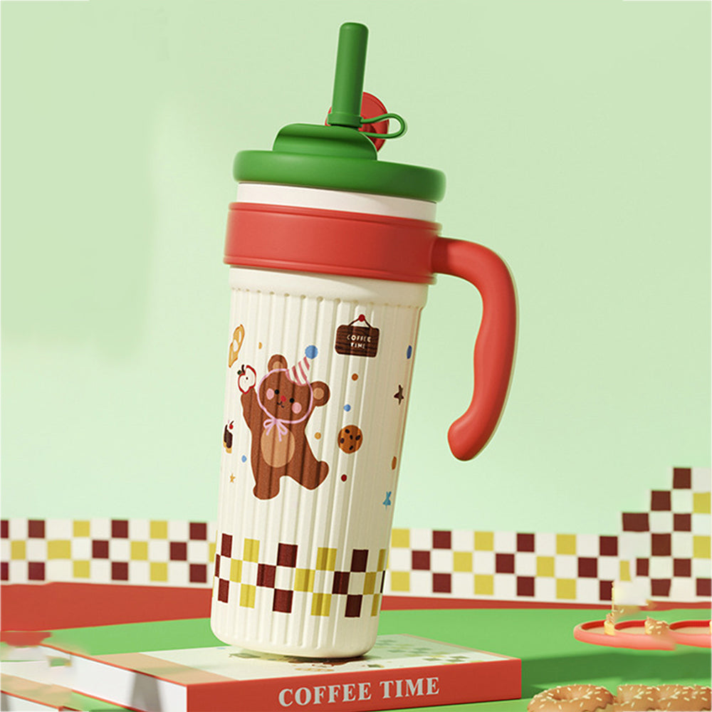 Green Lid, Party Teddy, Twilight Tumbler  Series, Stainless Steel Tumbler and Water Bottle for Teens and Adults, 750 ml