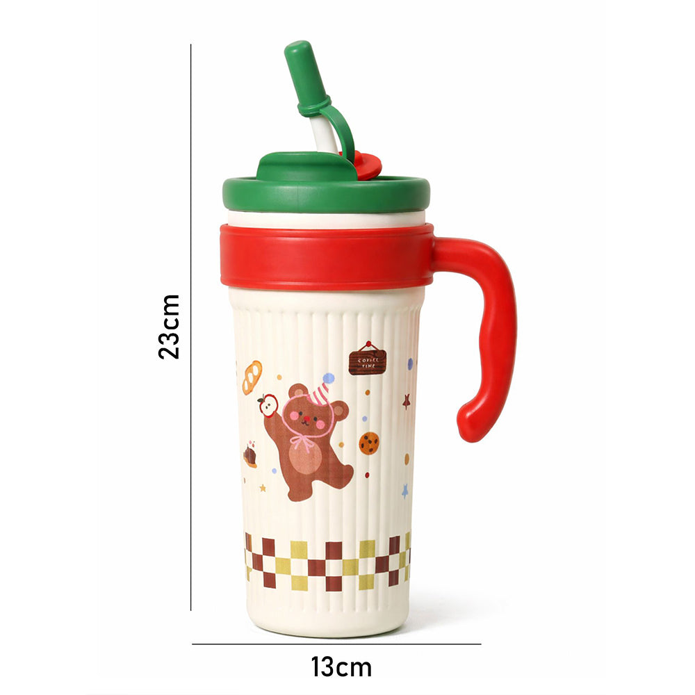 Green Lid, Party Teddy, Twilight Tumbler  Series, Stainless Steel Tumbler and Water Bottle for Teens and Adults, 750 ml