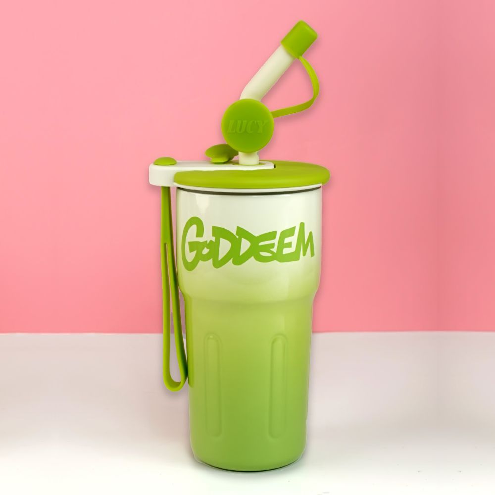 Green Ombre Shaded Stainless Steel  Tumbler Water Bottle, 550ml