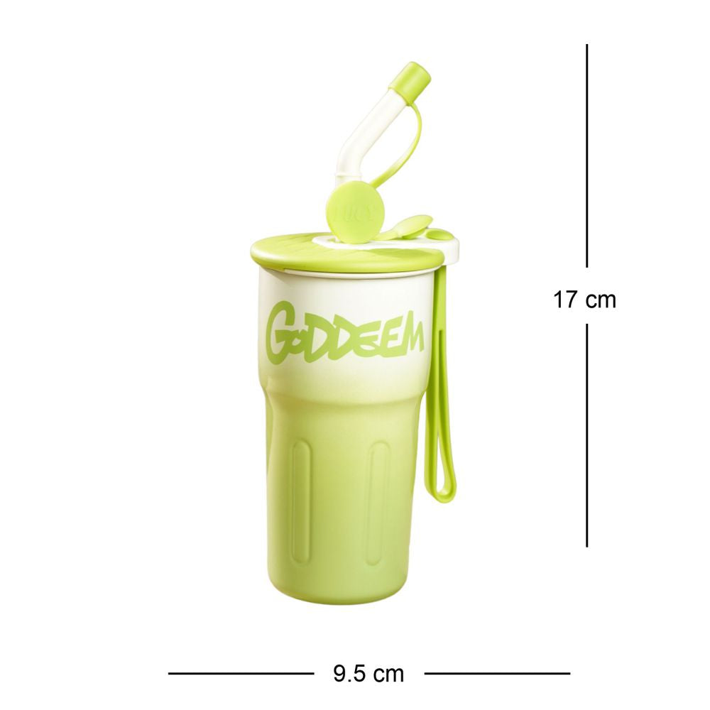 Green Ombre Shaded Stainless Steel  Tumbler Water Bottle, 550ml