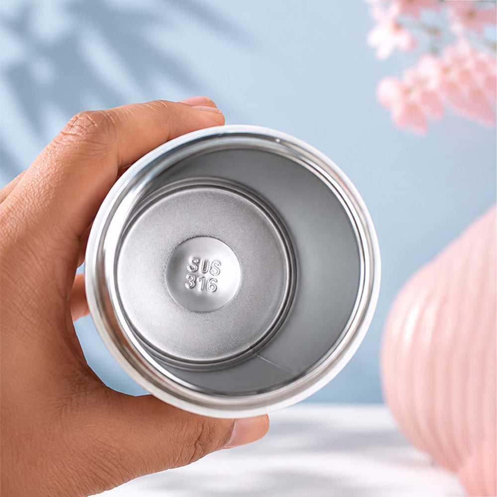 Happy Dog, Pink Ball Lid Series, Stainless Steel Tumbler and Water Bottle for Kids & Adults, 650ml