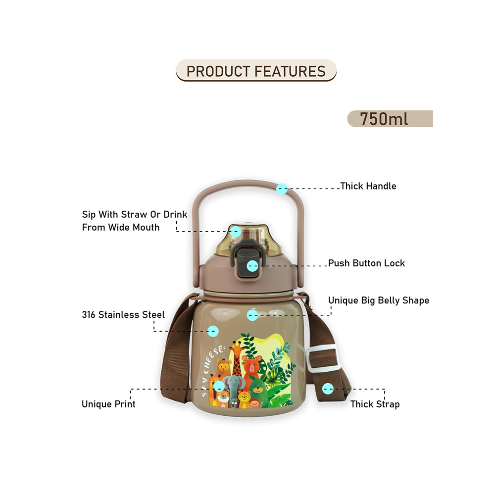 Brown Jungle Small Belly Bottle, 700ml