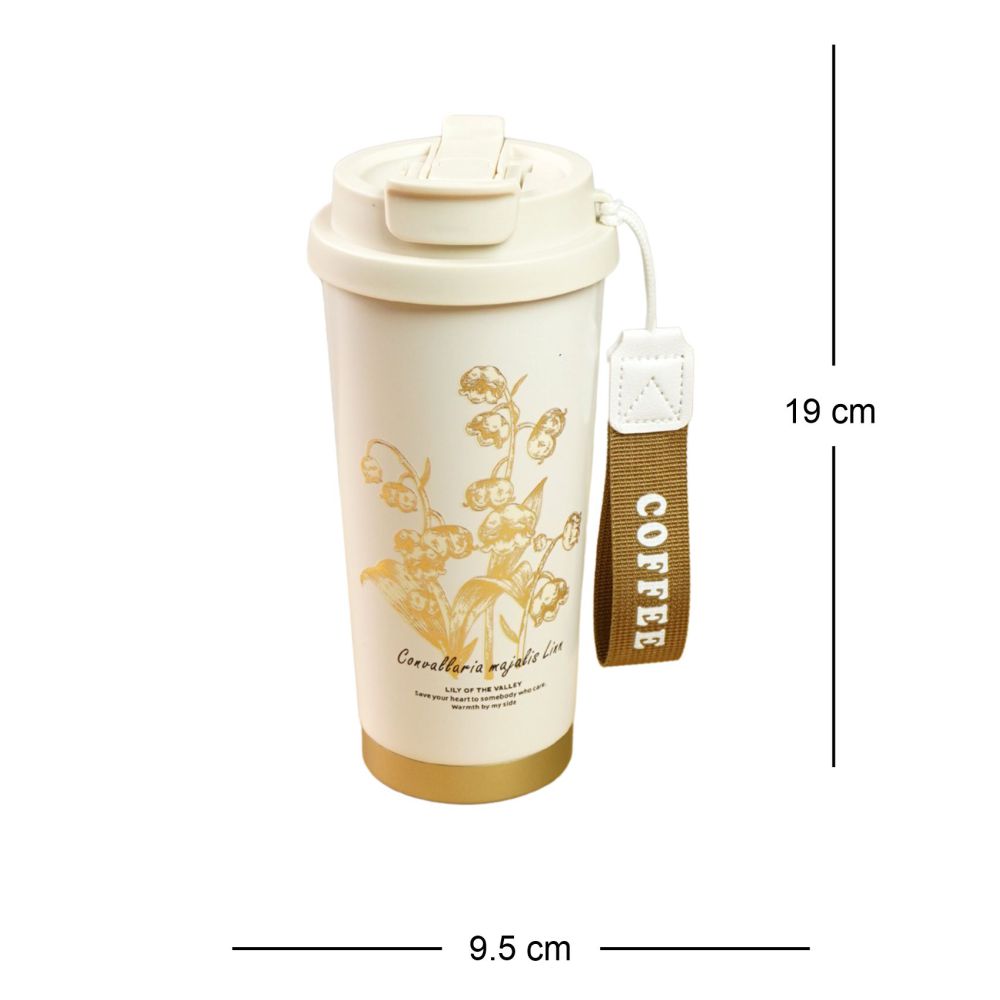 Lily Gold Stainless Steel premium Insulated Detox Infuser Bottle with Tea and Fruit Infuser attachment, 520ml