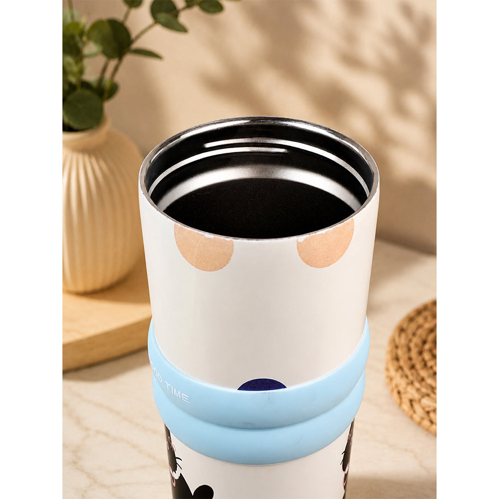 Meow & Polka , Good Time Series, Stainless Steel Tumbler and Water Bottle for Kids & Adults, 710ml