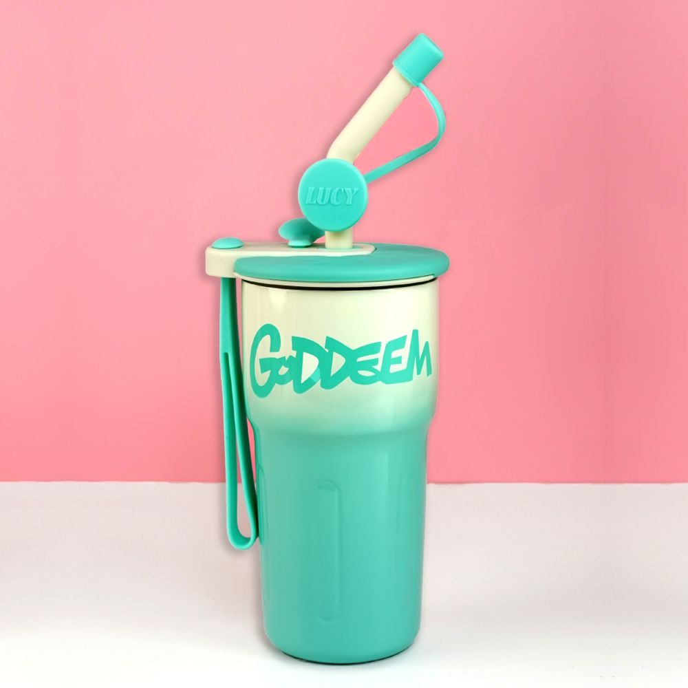 Mint Ombre Shaded Stainless Steel  Tumbler Water Bottle, 550ml