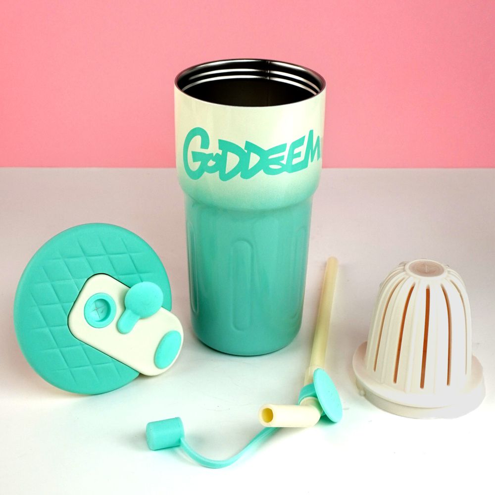 Mint Ombre Shaded Stainless Steel  Tumbler Water Bottle, 550ml