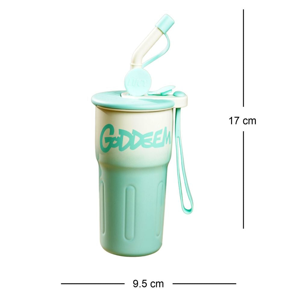 Mint Ombre Shaded Stainless Steel  Tumbler Water Bottle, 550ml