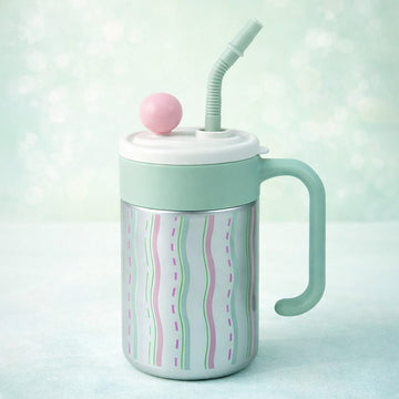 Mint Green Shiny, Cupstyle Series Stainless Steel Tumbler Bottle with detachable infuser for kids, Teens and Adults,620 ml