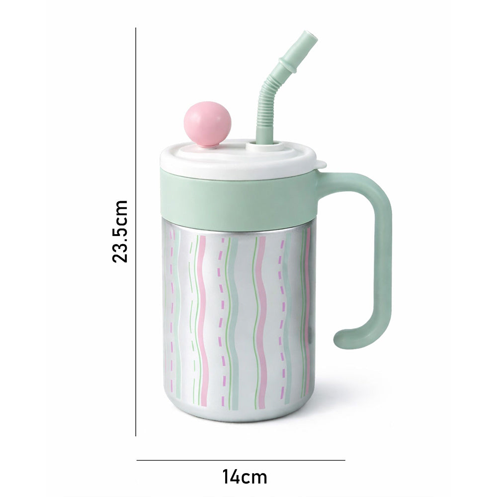 Mint Green Shiny, Cupstyle Series Stainless Steel Tumbler Bottle with detachable infuser for kids, Teens and Adults,620 ml