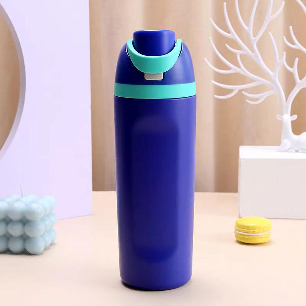 Navy Flip Lid styled  Premium Stainless steel Double Wall Bottle for Office, Gym and School, 750ML