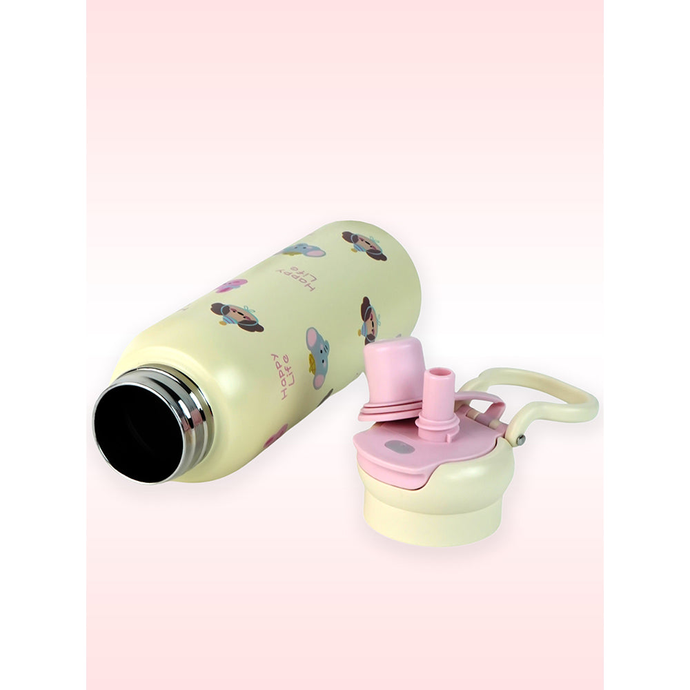 Pink Party Puppy Flask Water Bottle, 600ml