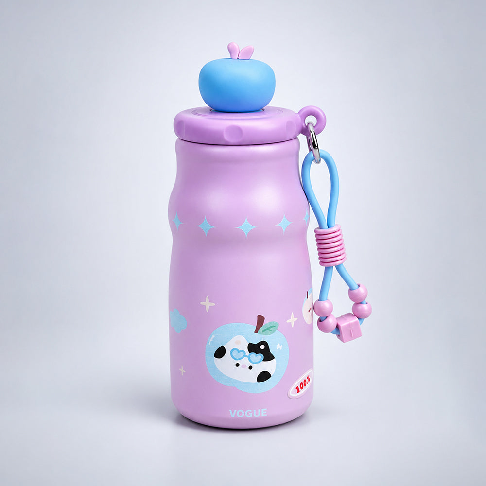Pink Cat, Fruit Pop Series, sleek Stainless Steel Water Bottle with Infuser attachment for Kids, 400ml