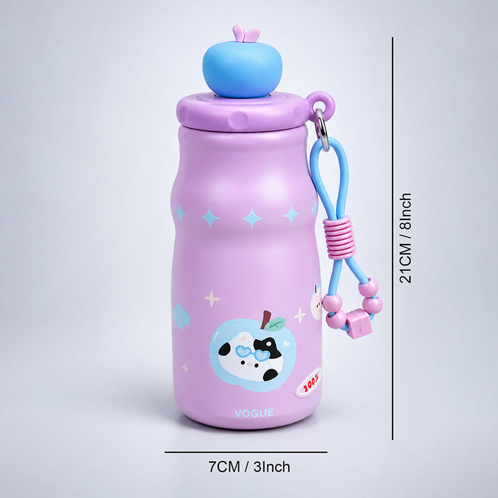 Pink Cat, Fruit Pop Series, sleek Stainless Steel Water Bottle with Infuser attachment for Kids, 400ml