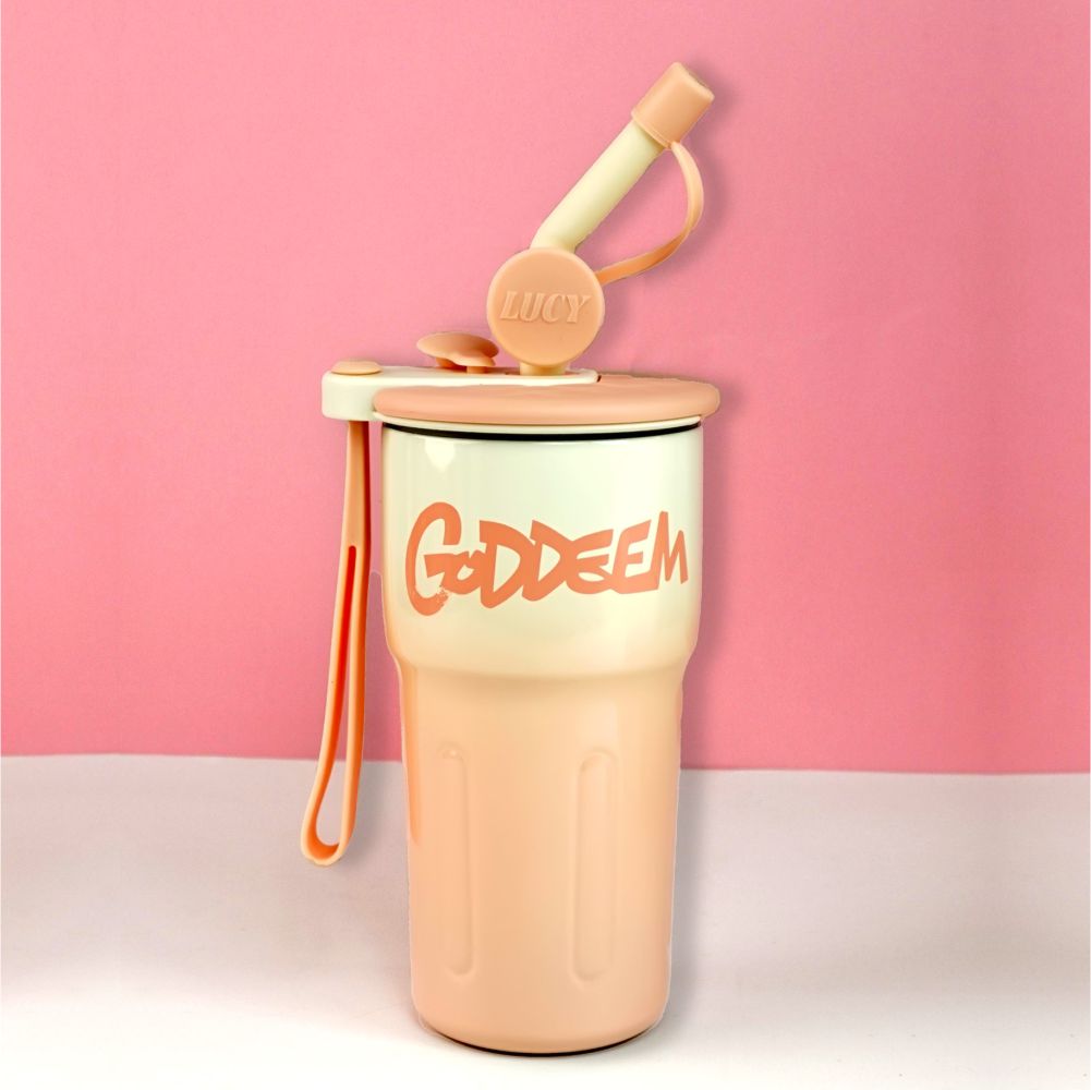 Pink Ombre Shaded Stainless Steel  Tumbler Water Bottle, 550ml