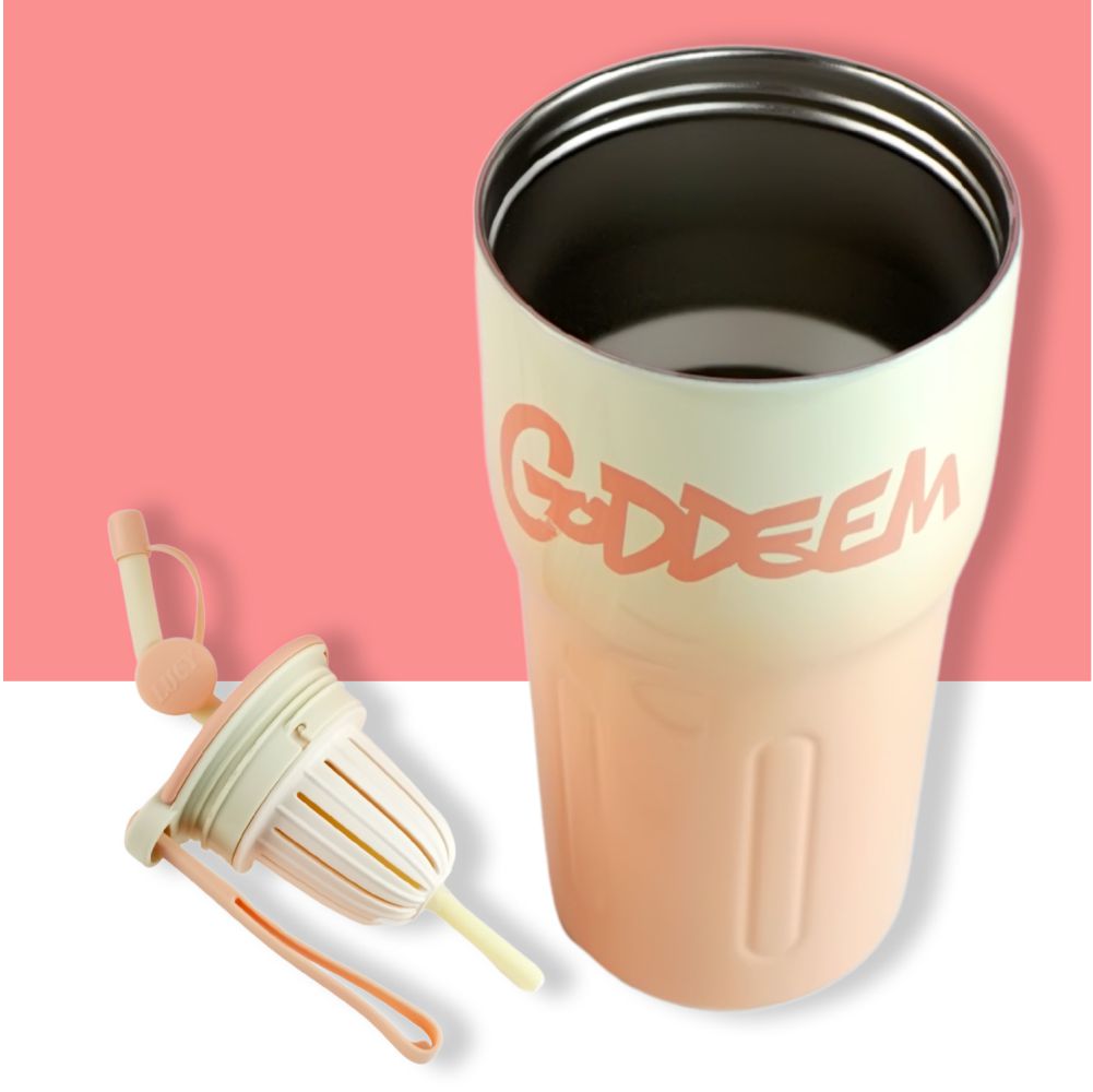 Pink Ombre Shaded Stainless Steel  Tumbler Water Bottle, 550ml
