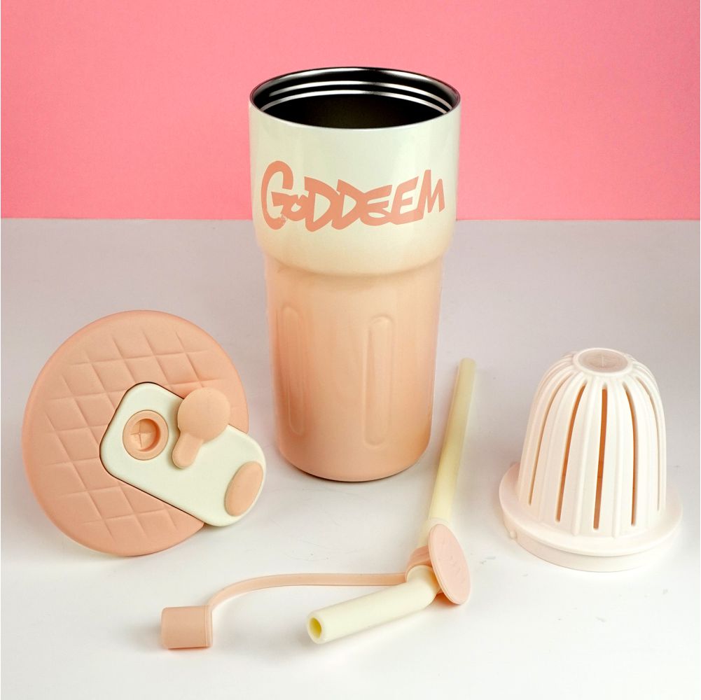 Pink Ombre Shaded Stainless Steel  Tumbler Water Bottle, 550ml