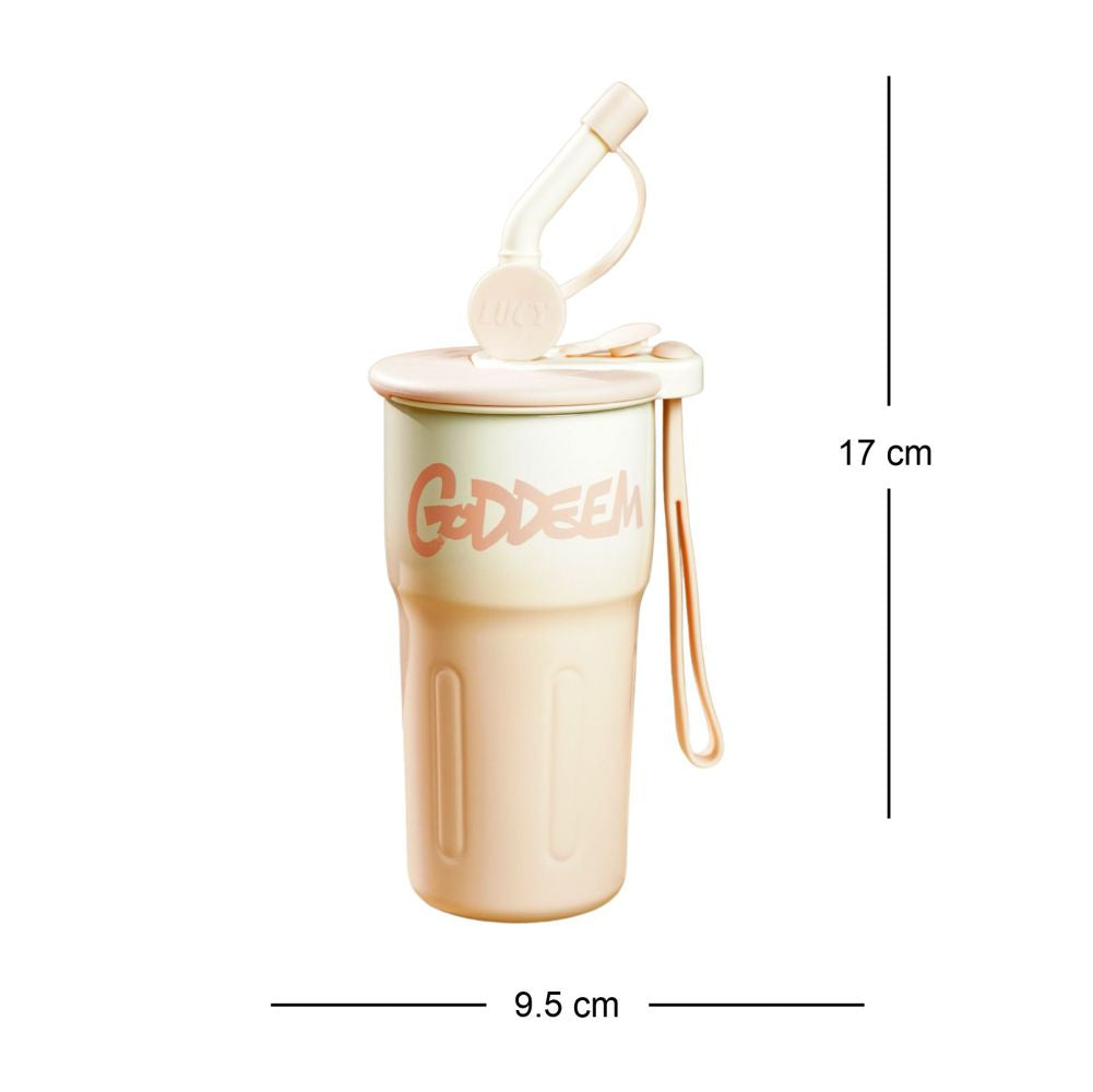 Pink Ombre Shaded Stainless Steel  Tumbler Water Bottle, 550ml