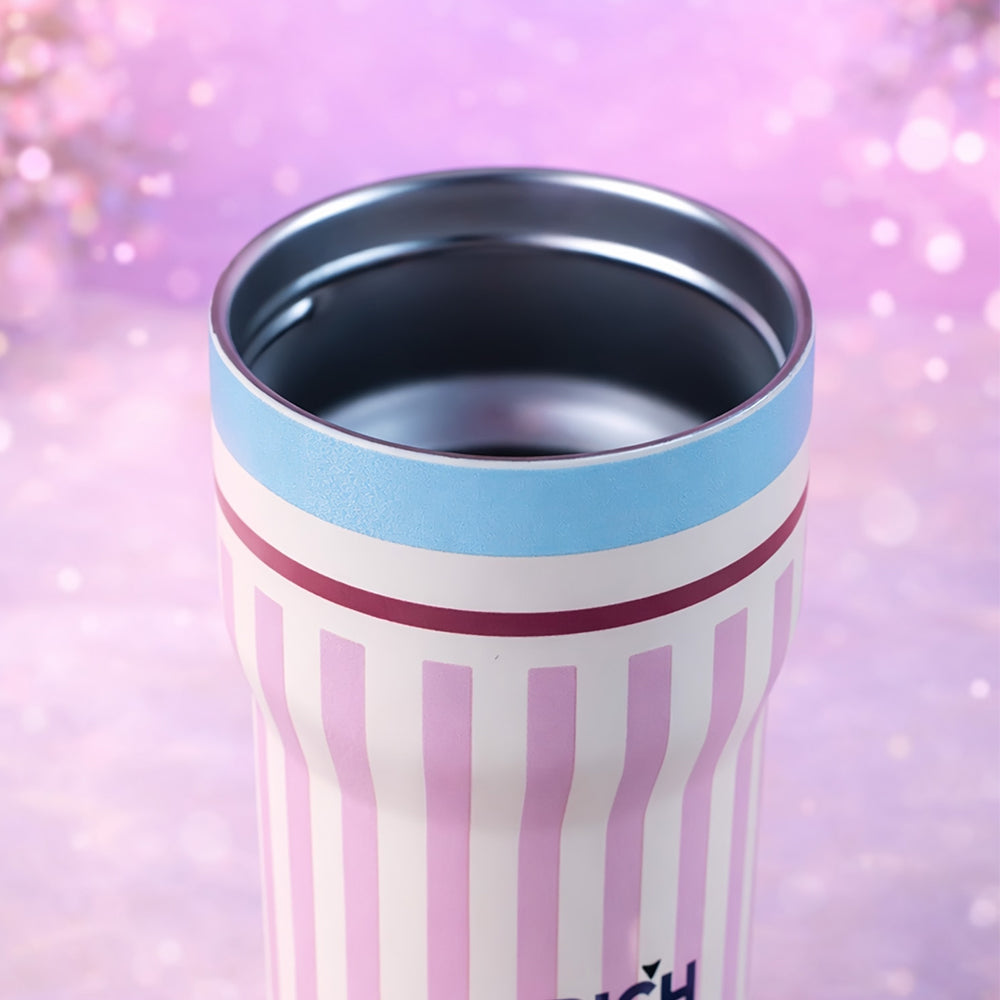 Pink Stripes,  Rich Series, Stainless Steel Tumbler and Water Bottle for Kids, Teens and Adults, 560 ml