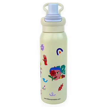 Purple Power Woman Flask Water Bottle, 600ml