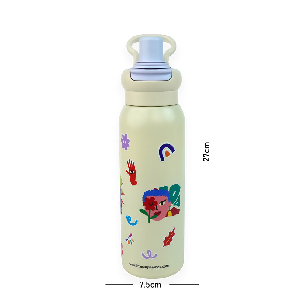 Purple Power Woman Flask Water Bottle, 600ml