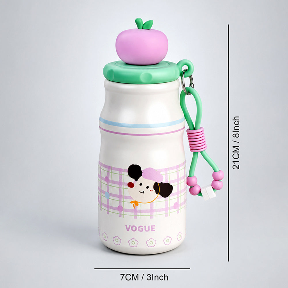 Puppy Checks, sleek Stainless Steel Water Bottle with Infuser attachment for Kids, 400ml