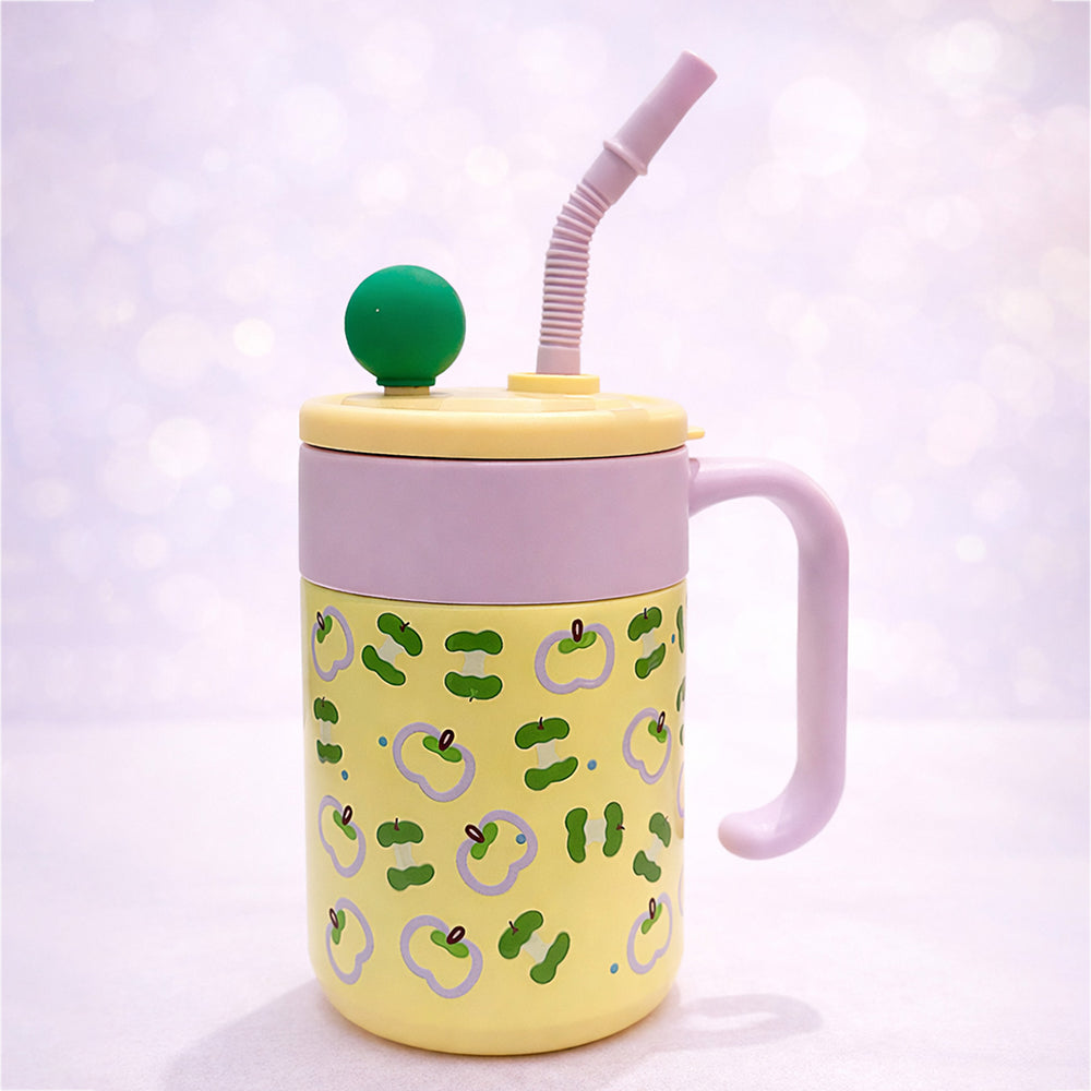 Purple Green Apple , Cupstyle Series Stainless Steel Tumbler Bottle with detachable infuser for kids, Teens and Adults,620 ml