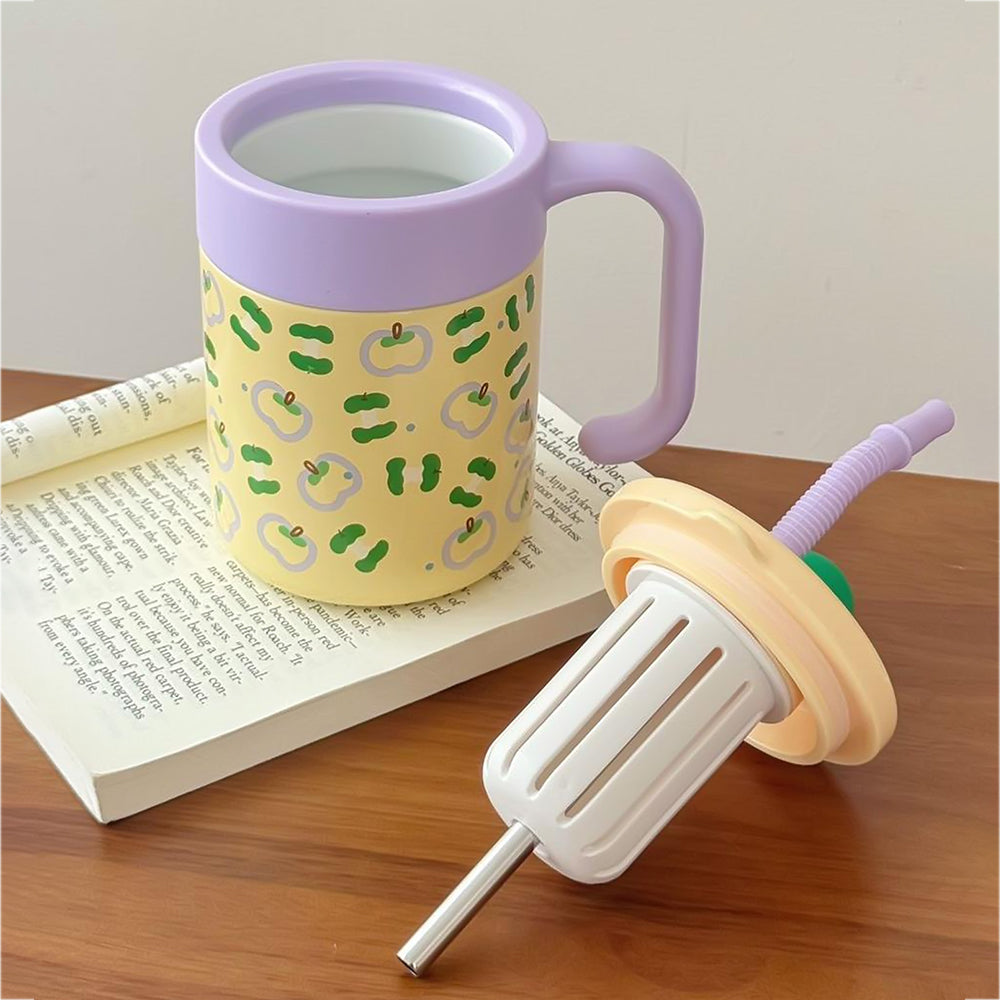 Purple Green Apple , Cupstyle Series Stainless Steel Tumbler Bottle with detachable infuser for kids, Teens and Adults,620 ml