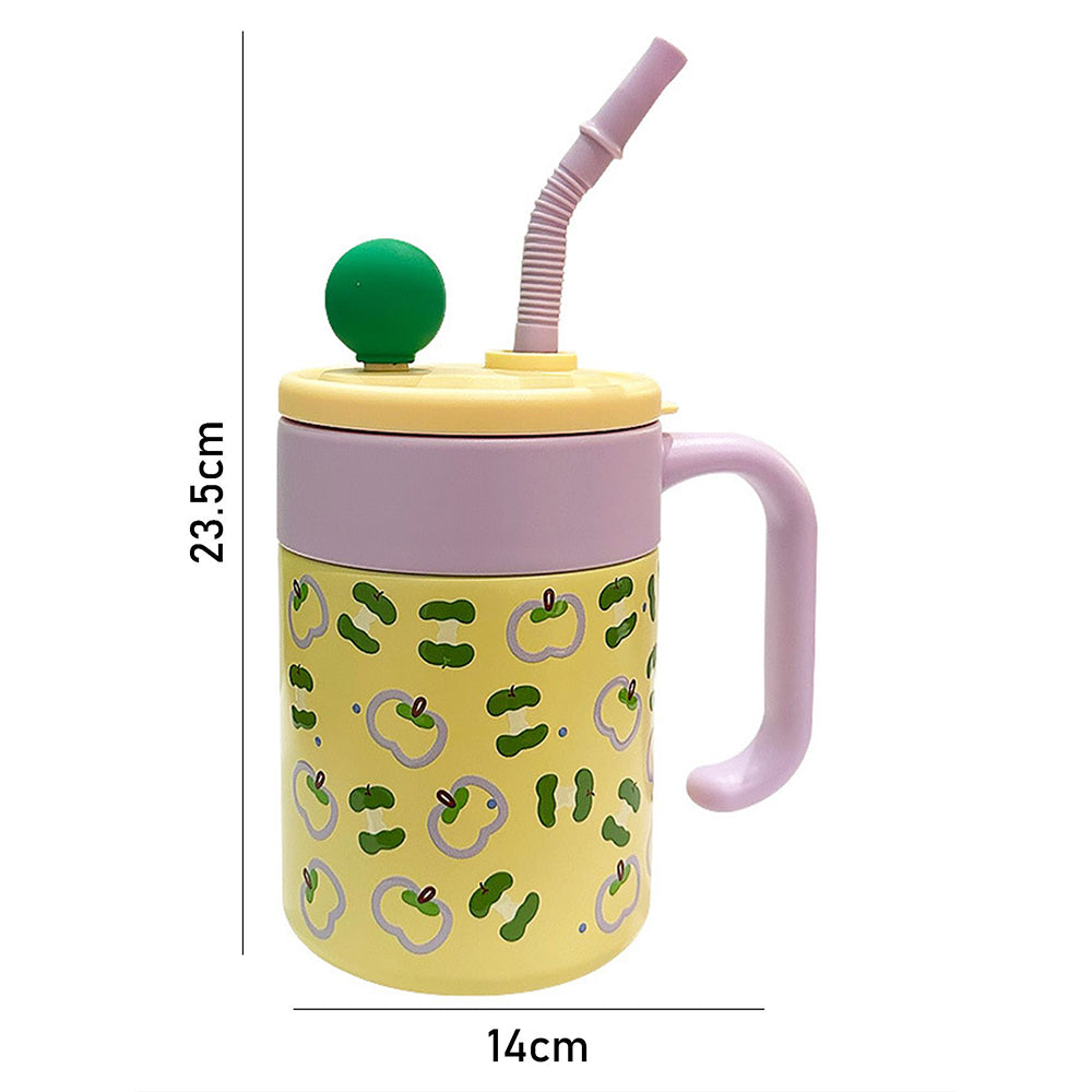 Purple Green Apple , Cupstyle Series Stainless Steel Tumbler Bottle with detachable infuser for kids, Teens and Adults,620 ml
