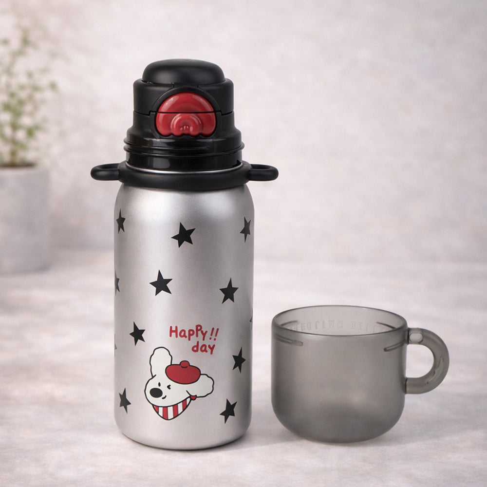 Silver Black Star Cuplid Series,  Stainless Steel Kids Water Bottle , 500ml