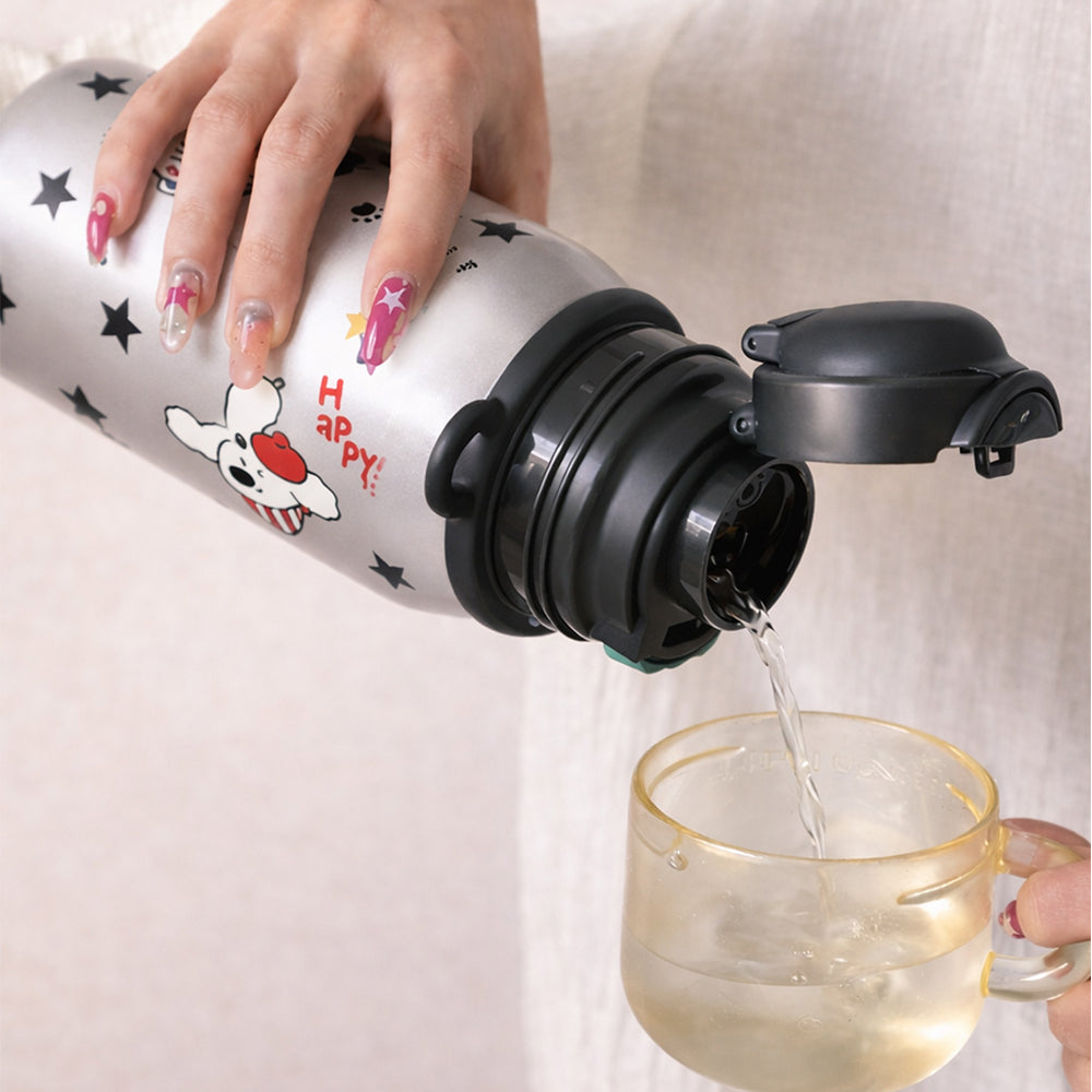 Silver Black Star Cuplid Series,  Stainless Steel Kids Water Bottle , 500ml