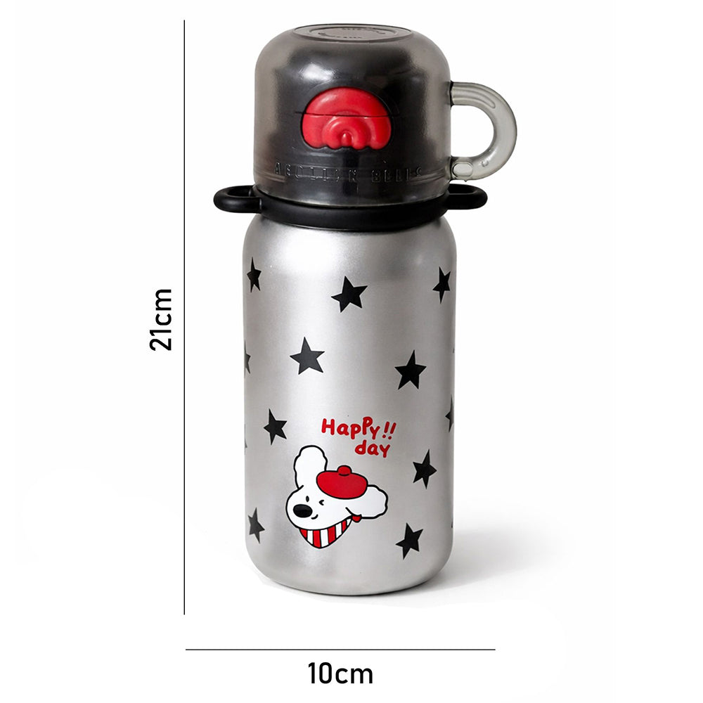 Silver Black Star Cuplid Series,  Stainless Steel Kids Water Bottle , 500ml