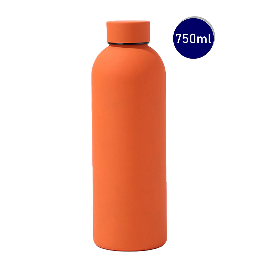 Sunset Orange Matt Finish Premium Stainless steel Double Wall Bottle for Office, Gym and School, 750ML