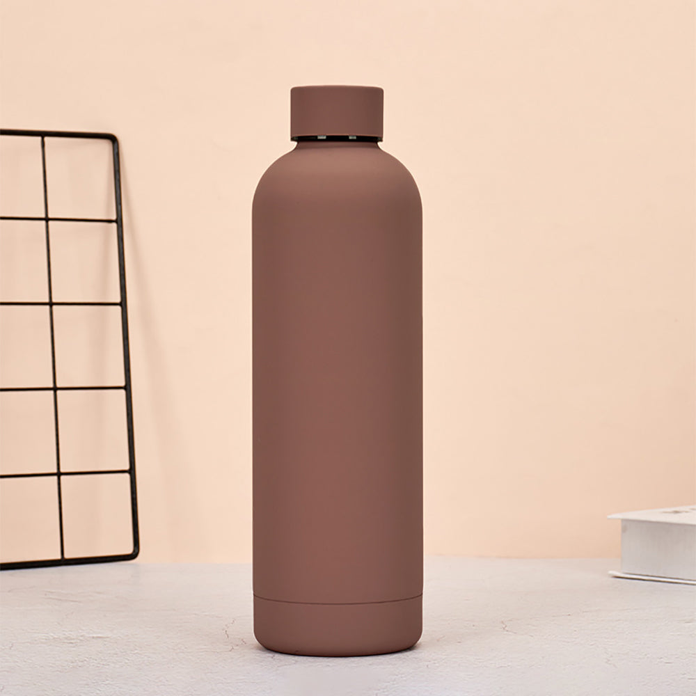 Walnut  Brown Matt Finish Premium Stainless steel Double Wall Bottle for Office, Gym and School, 750ML