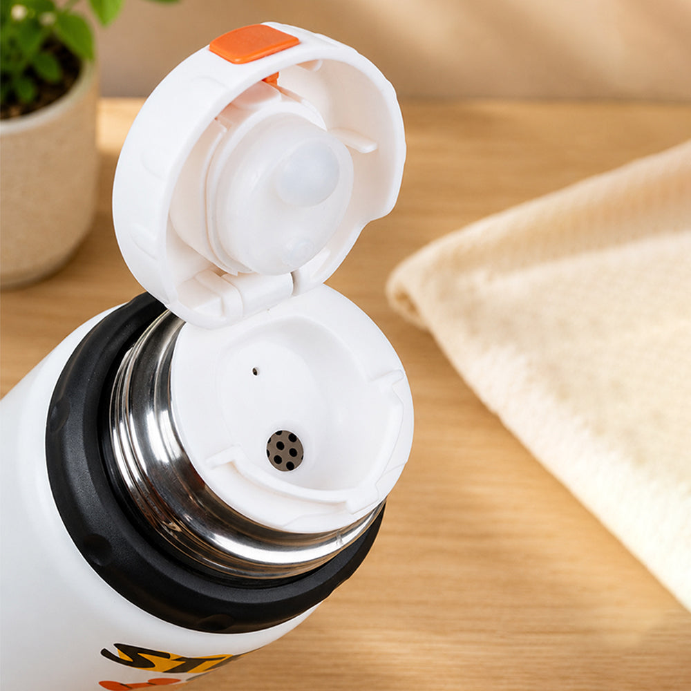 Strong Workout Design, Stainless Steel Thermos & Water Bottle for Kids, 600ml