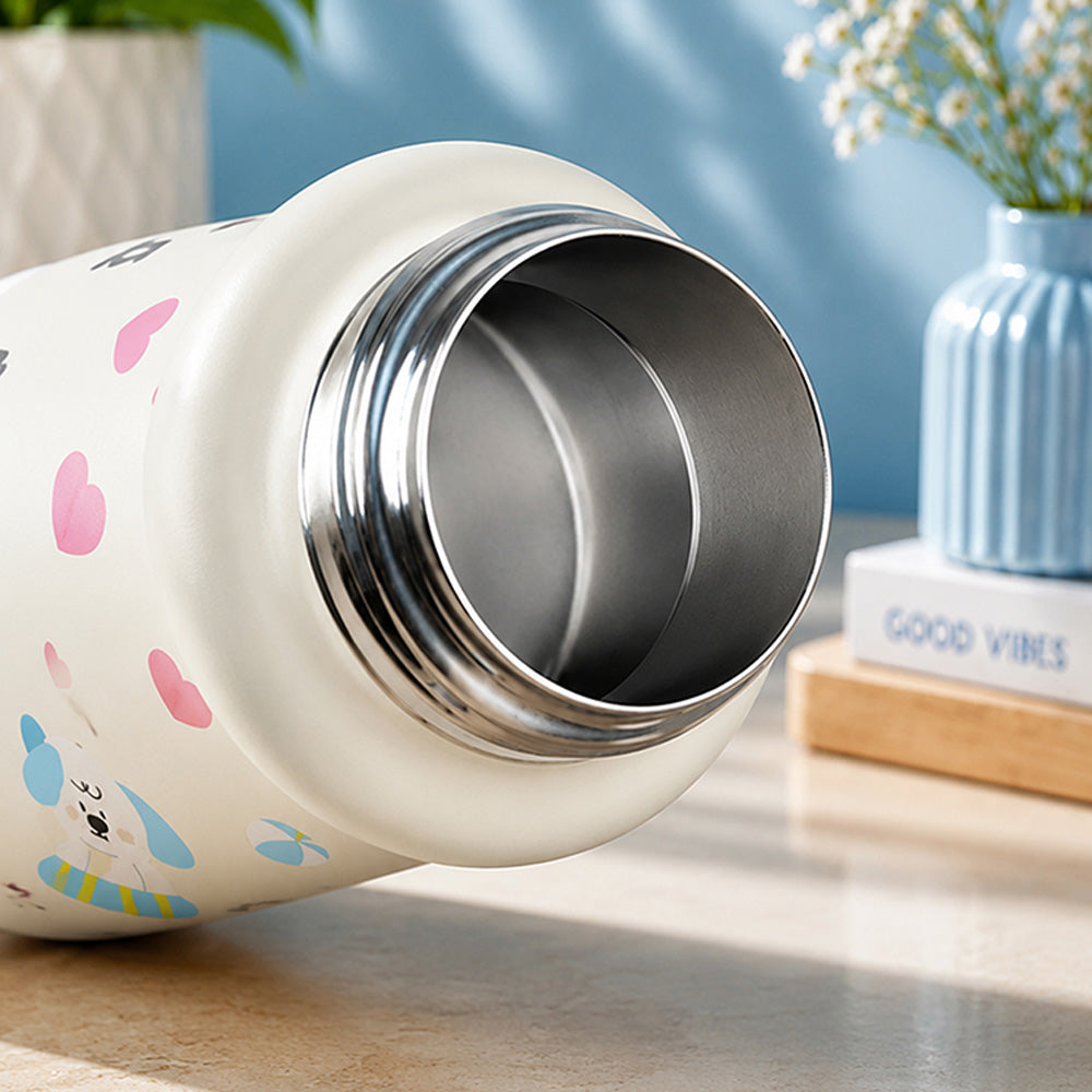 White Blue Puppy Design, Best Series, Stainless Steel Water Bottle for Kids, 500ml