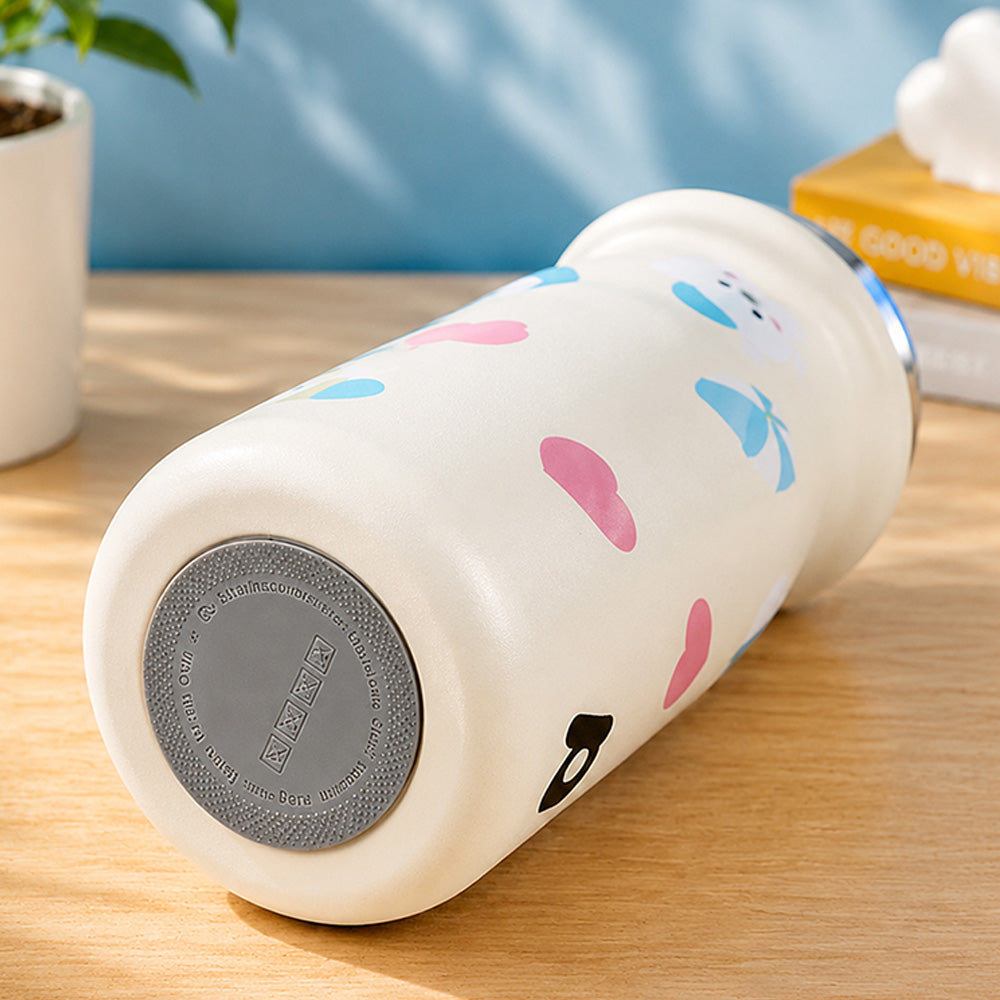 White Blue Puppy Design, Best Series, Stainless Steel Water Bottle for Kids, 500ml