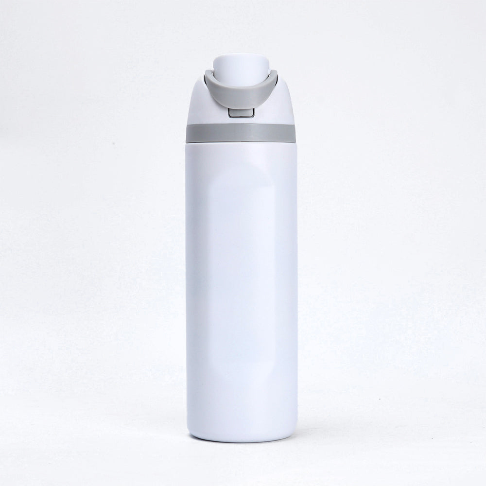 White Flip Lid styled  Premium Stainless steel Double Wall Bottle for Office, Gym and School, 750ML