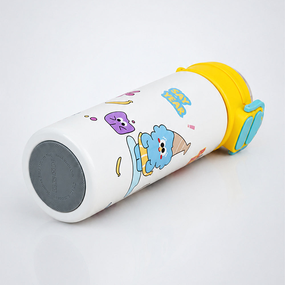Yellow Lid, Snack Time Buddy Series, Stainless Steel Water Bottle for Kids, 700ml