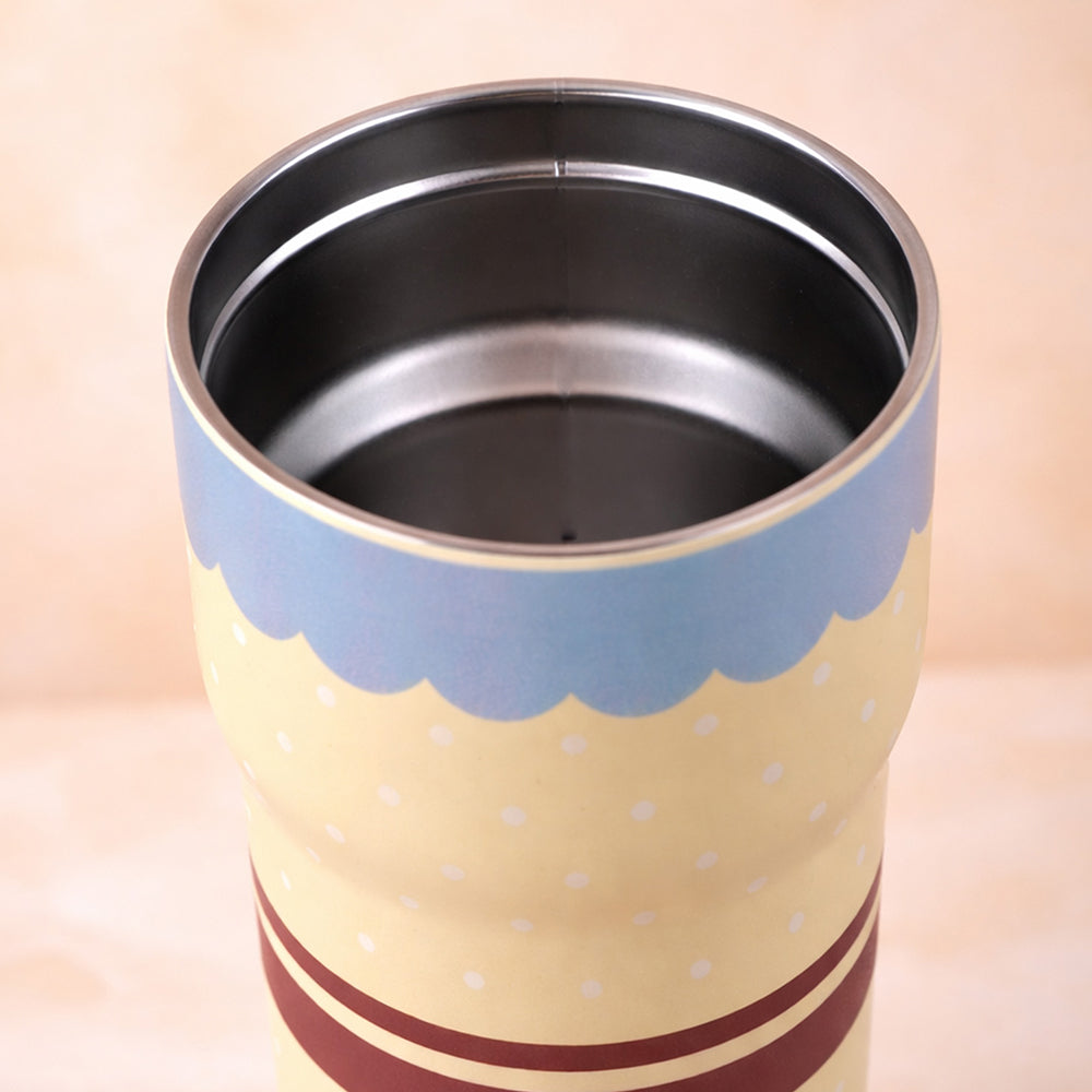 Yellow Polka Rich Series, Stainless Steel Tumbler and Water Bottle for Kids, Teens and Adults, 560 ml