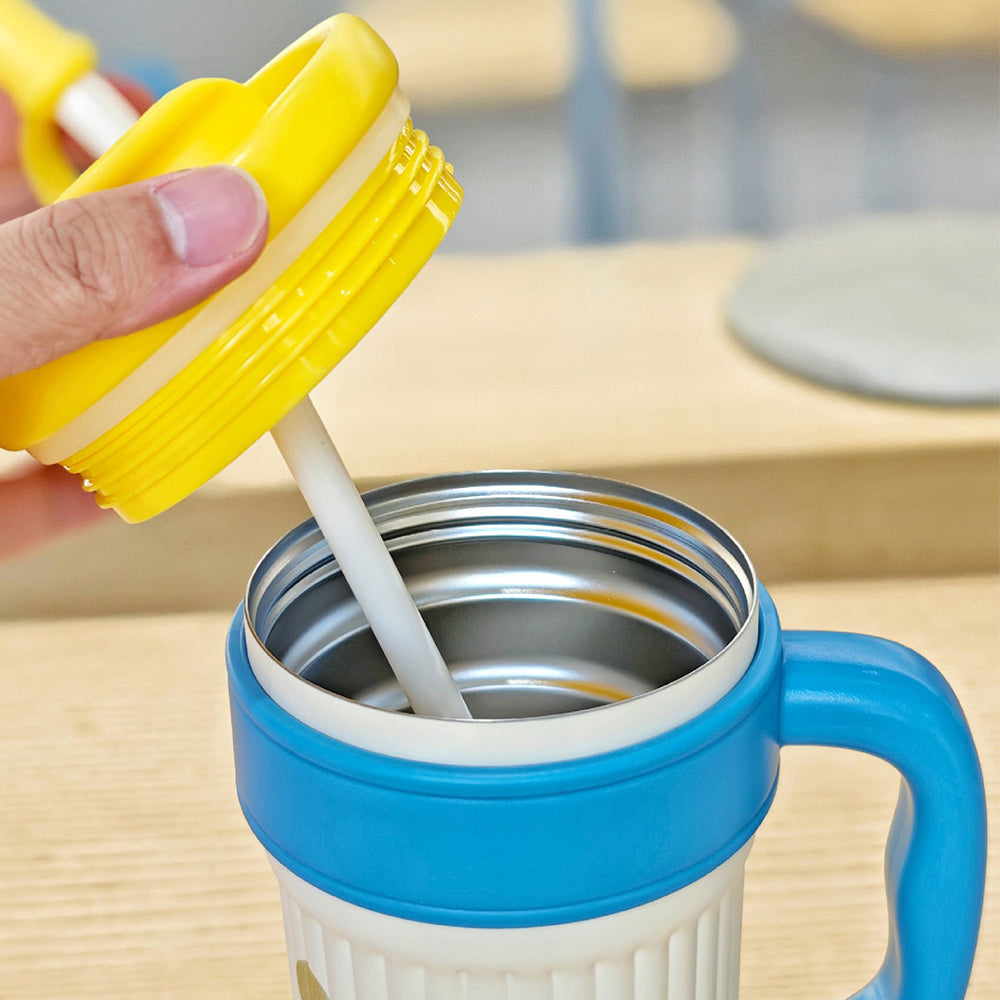 Yellow Lid, popcorn Cat, Twilight Tumbler  Series, Stainless Steel Tumbler and Water Bottle for Teens and Adults, 750 ml