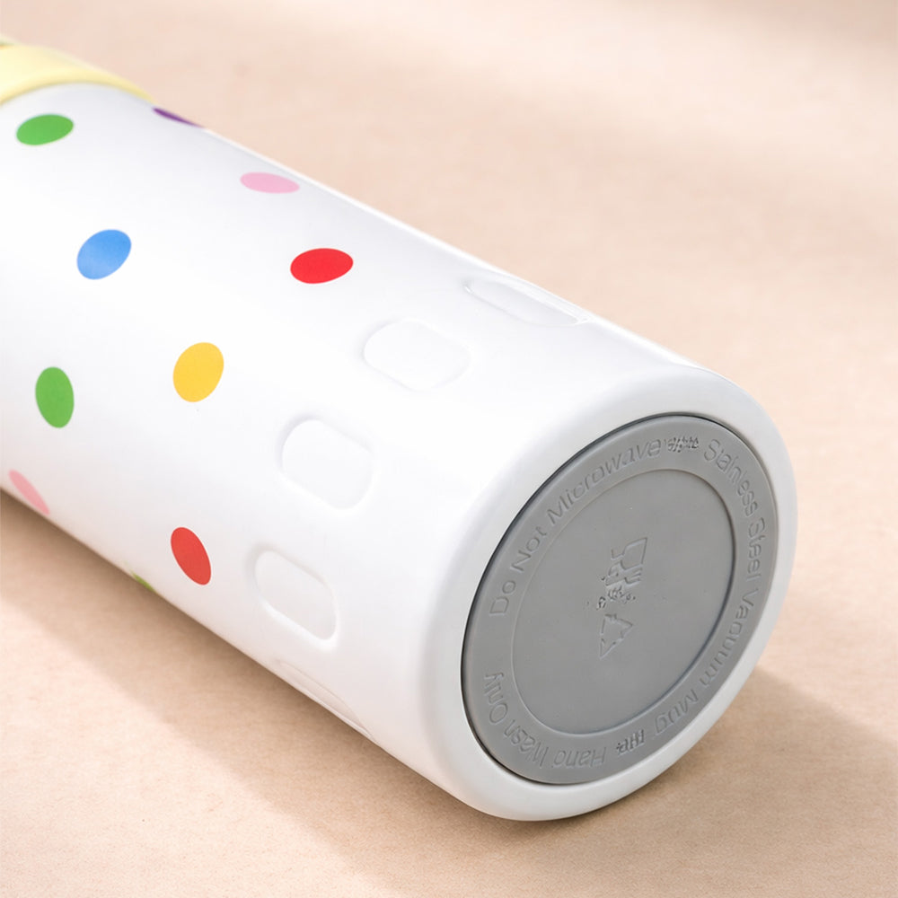 Yellow Polka Dots Stripes Cap Series,  Stainless Steel Kids Water Bottle , 520ml