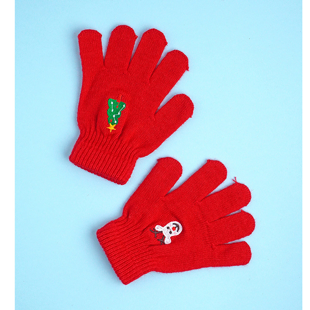 3pcs christmas Themed Winter Cap, Mufflers and Gloves, 4-8 Years