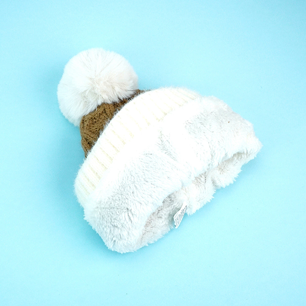 Brown Santa Christmas themed Woolen Winter Cap Beanie for kids, 3-10 Years