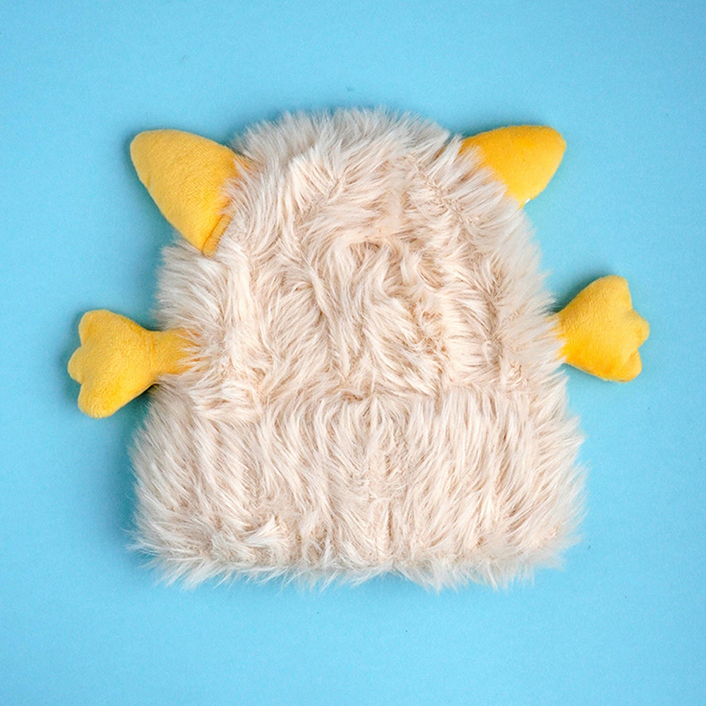 Cream Furry Monster 3d style Winter Cap/Beanie for Kids