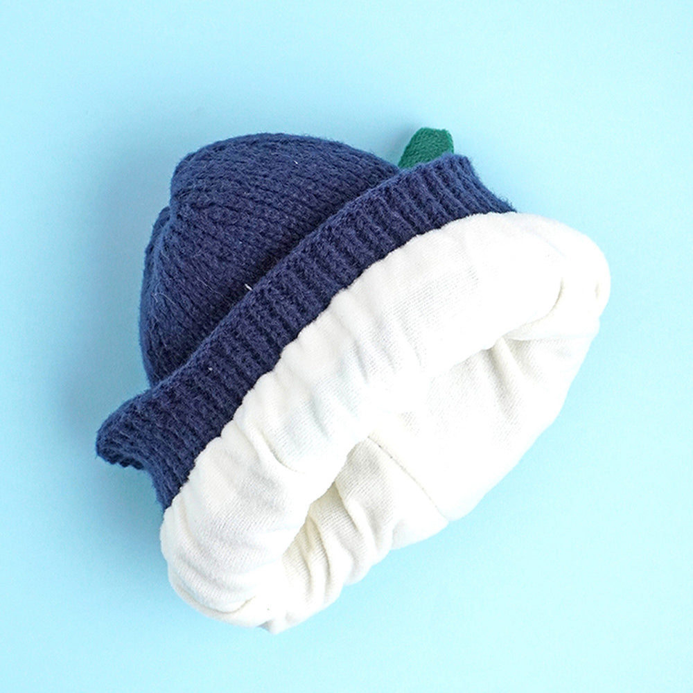 Navy 3d head and Tail Knitten woolen Winter Cap & Beanie, 3-10 Years